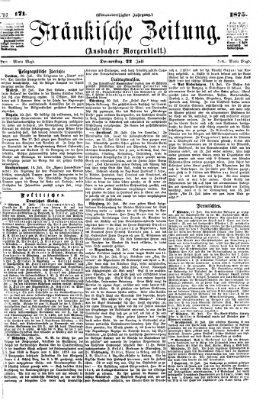 Fränkische Zeitung (Ansbacher Morgenblatt) Donnerstag 22. Juli 1875