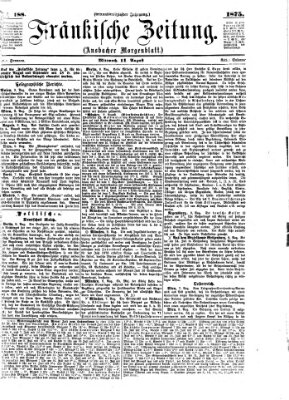 Fränkische Zeitung (Ansbacher Morgenblatt) Mittwoch 11. August 1875