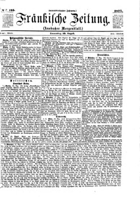 Fränkische Zeitung (Ansbacher Morgenblatt) Donnerstag 19. August 1875