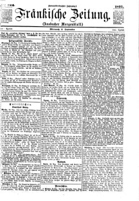 Fränkische Zeitung (Ansbacher Morgenblatt) Mittwoch 1. September 1875