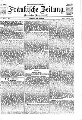 Fränkische Zeitung (Ansbacher Morgenblatt) Donnerstag 28. Oktober 1875