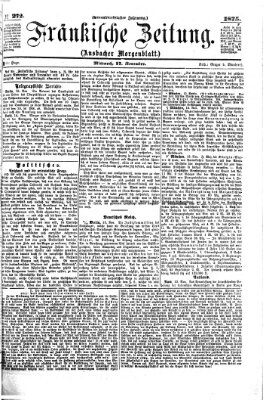 Fränkische Zeitung (Ansbacher Morgenblatt) Mittwoch 17. November 1875