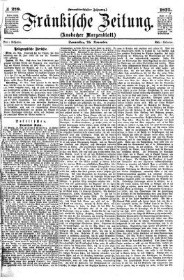 Fränkische Zeitung (Ansbacher Morgenblatt) Donnerstag 25. November 1875