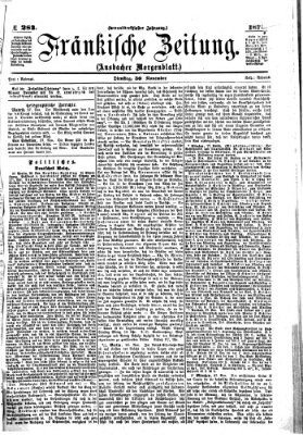 Fränkische Zeitung (Ansbacher Morgenblatt) Dienstag 30. November 1875