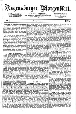 Regensburger Morgenblatt Sonntag 10. Januar 1875