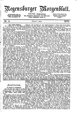 Regensburger Morgenblatt Mittwoch 27. Januar 1875