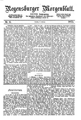 Regensburger Morgenblatt Samstag 13. Februar 1875