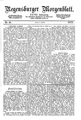 Regensburger Morgenblatt Freitag 19. Februar 1875