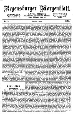 Regensburger Morgenblatt Donnerstag 4. März 1875