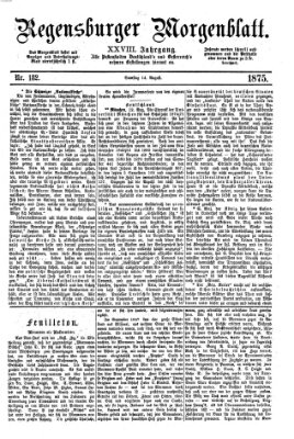 Regensburger Morgenblatt Samstag 14. August 1875