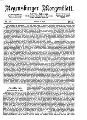 Regensburger Morgenblatt Donnerstag 26. August 1875