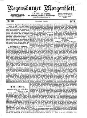 Regensburger Morgenblatt Donnerstag 2. September 1875