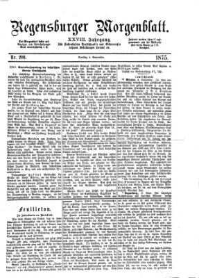 Regensburger Morgenblatt Samstag 4. September 1875