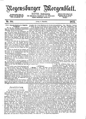Regensburger Morgenblatt Freitag 10. September 1875