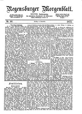 Regensburger Morgenblatt Dienstag 14. September 1875