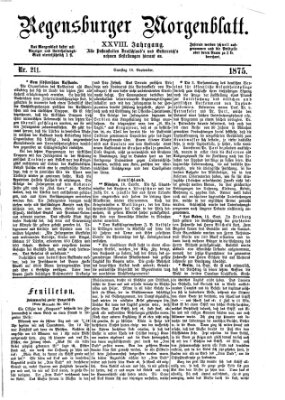 Regensburger Morgenblatt Samstag 18. September 1875