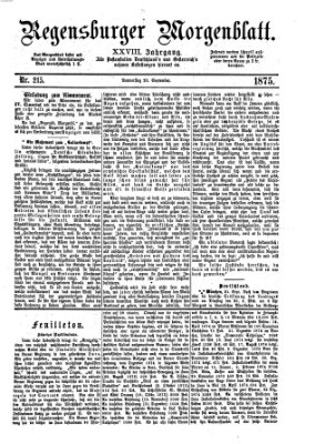 Regensburger Morgenblatt Donnerstag 23. September 1875