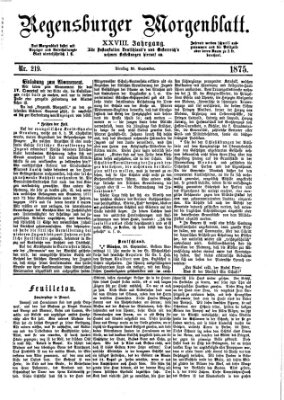 Regensburger Morgenblatt Dienstag 28. September 1875