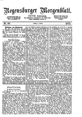 Regensburger Morgenblatt Samstag 2. Oktober 1875