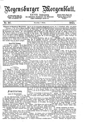 Regensburger Morgenblatt Donnerstag 7. Oktober 1875