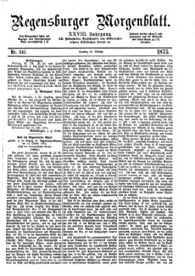 Regensburger Morgenblatt Samstag 23. Oktober 1875