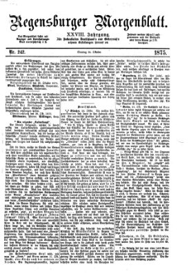 Regensburger Morgenblatt Sonntag 24. Oktober 1875