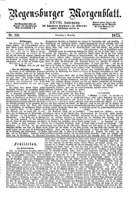 Regensburger Morgenblatt Donnerstag 4. November 1875