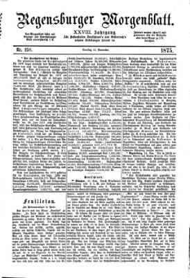 Regensburger Morgenblatt Samstag 13. November 1875