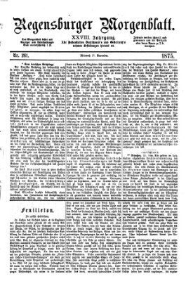 Regensburger Morgenblatt Mittwoch 17. November 1875