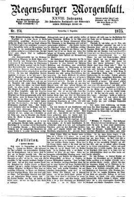 Regensburger Morgenblatt Donnerstag 2. Dezember 1875