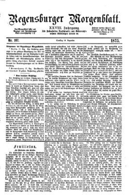 Regensburger Morgenblatt Samstag 18. Dezember 1875