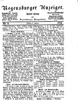 Regensburger Anzeiger Montag 4. Januar 1875