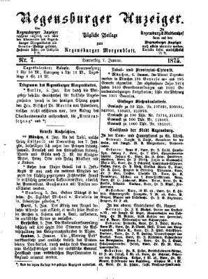 Regensburger Anzeiger Donnerstag 7. Januar 1875