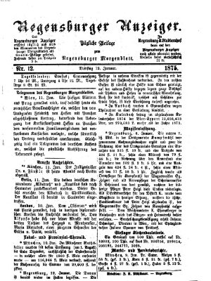 Regensburger Anzeiger Dienstag 12. Januar 1875