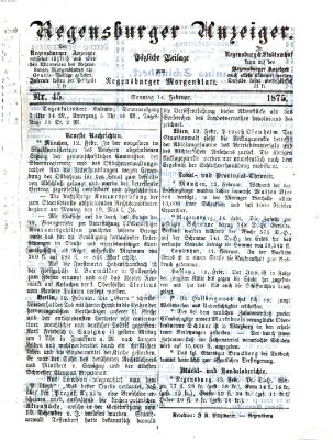 Regensburger Anzeiger Sonntag 14. Februar 1875