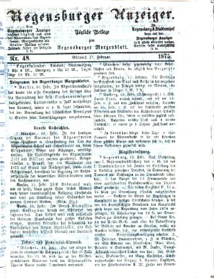 Regensburger Anzeiger Mittwoch 17. Februar 1875