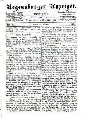 Regensburger Anzeiger Montag 22. Februar 1875