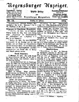 Regensburger Anzeiger Dienstag 23. Februar 1875