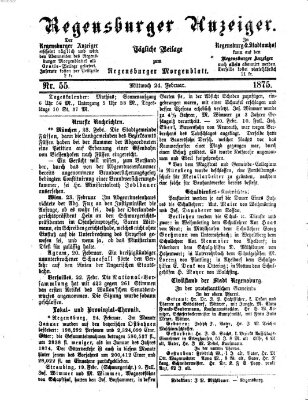 Regensburger Anzeiger Mittwoch 24. Februar 1875