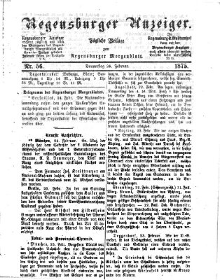 Regensburger Anzeiger Donnerstag 25. Februar 1875