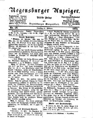 Regensburger Anzeiger Samstag 27. Februar 1875