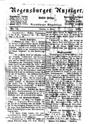 Regensburger Anzeiger Sonntag 14. März 1875