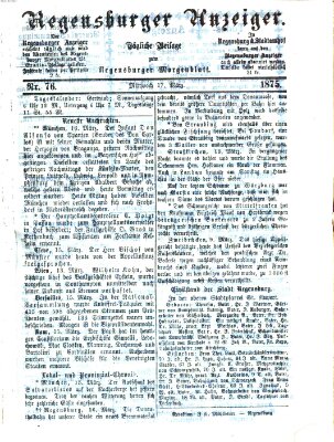 Regensburger Anzeiger Mittwoch 17. März 1875