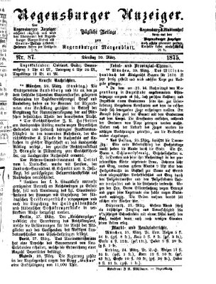 Regensburger Anzeiger Dienstag 30. März 1875