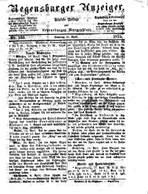 Regensburger Anzeiger Sonntag 18. April 1875