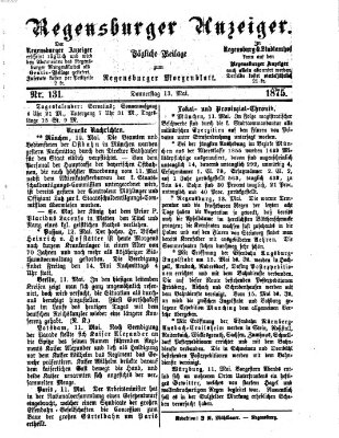 Regensburger Anzeiger Donnerstag 13. Mai 1875