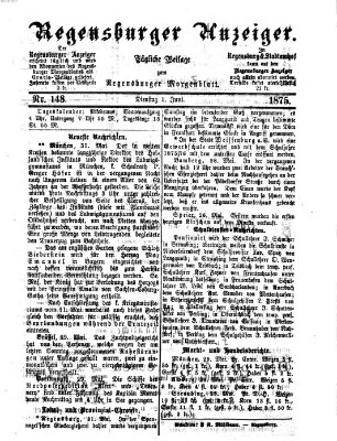 Regensburger Anzeiger Dienstag 1. Juni 1875