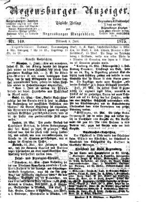 Regensburger Anzeiger Mittwoch 2. Juni 1875