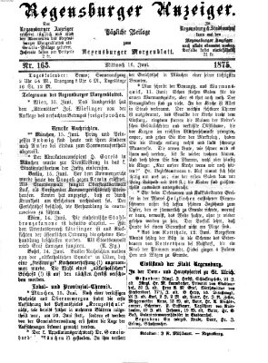 Regensburger Anzeiger Mittwoch 16. Juni 1875