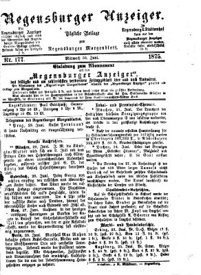 Regensburger Anzeiger Mittwoch 30. Juni 1875